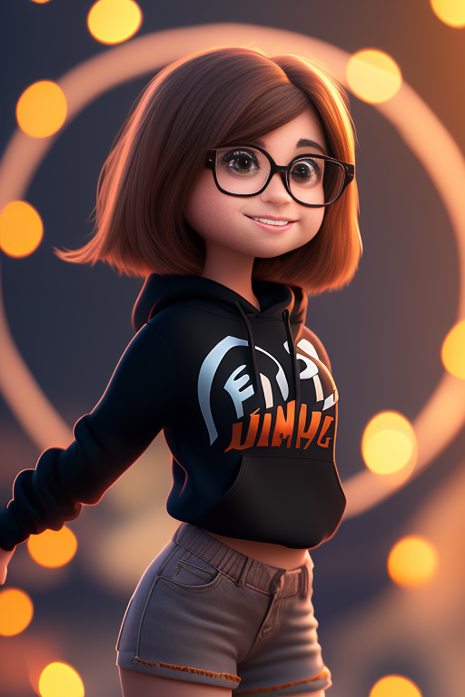 square-crab917: Cute girl, brown hair, black hoodie, glasses