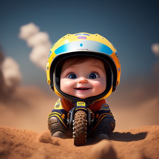 sticky-rail868: a boy wearing helmet riding motocross, digital art