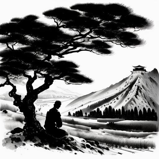 drawing-of-a-man-sitting-under-a-tree