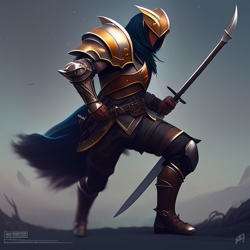 Full body, polearm, bardiche, halberd, character, male adult, armor, jumping, fantasy, shield, character design, on a battlefield, hero, battle, Full view, Digital painting, Concept art, Artstation, Dynamic pose