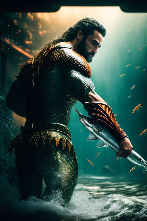 markmo: Aquaman catching fish at the flooded office, cinematic, Film  texture, Film light, Hyper detailed, Hyper realistic, masterpiece,  atmospheric, High resolution, 8k, HDR, 500px