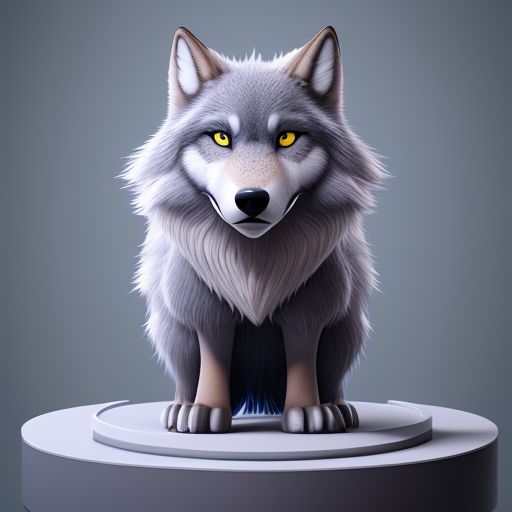 KG_Animations: A anthropomorphic wolf with white fur and blue eyes ...