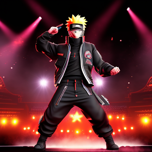 junior-human268: Naruto as rockstar performing on a stage, realistic 3d ...