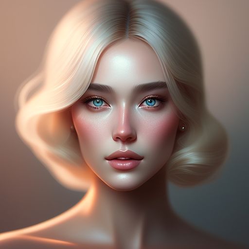 bared_behl: blonde woman done in the style of kan liu