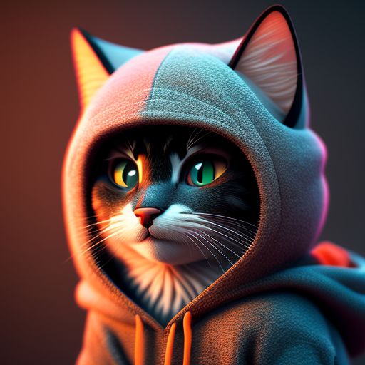 Cat Wearing Hoodie