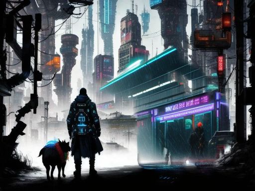 HD wallpaper: cyberpunk, artwork, street, futuristic, dark, science fiction