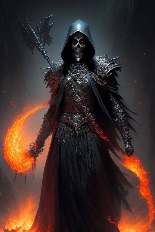 Aphelion: grim reaper, enraged, flaming, chains