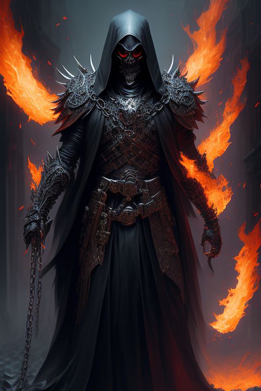 Aphelion: grim reaper, enraged, flaming, chains