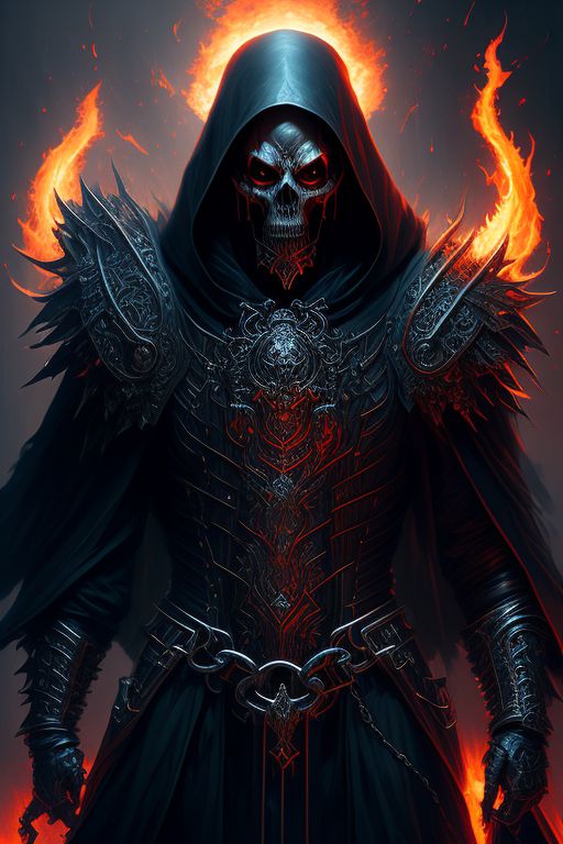 Aphelion: grim reaper, enraged, flaming, chains