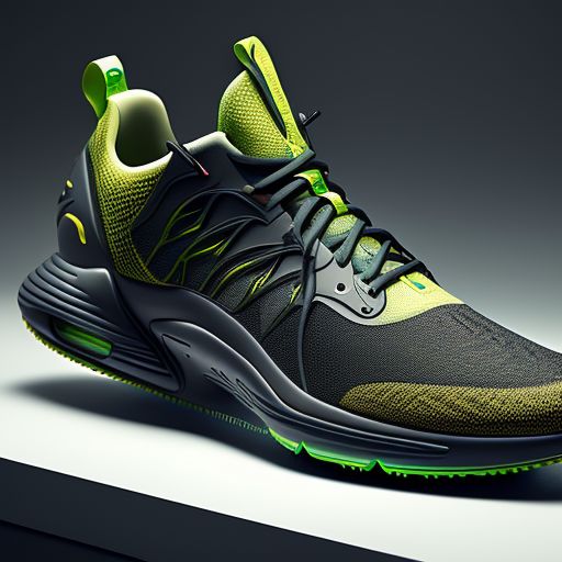 a neon green nike shoe, official product photo, Stable Diffusion