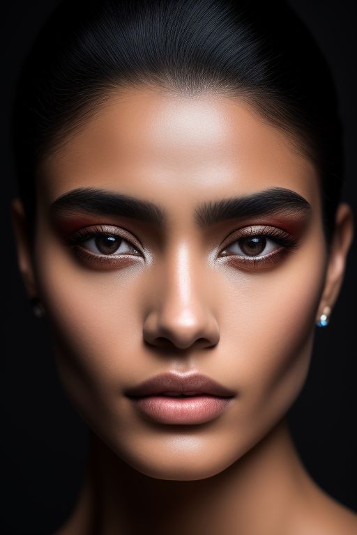 markmo Mesmerizing Portrait Realism Beautiful model captured in dim