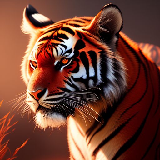 Premium Photo  Moody Tiger Portrait With Soft Lighting And