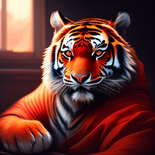 Tiger 3d Model Ai Digital Artwork, Three Dimensional Tiger, Cute