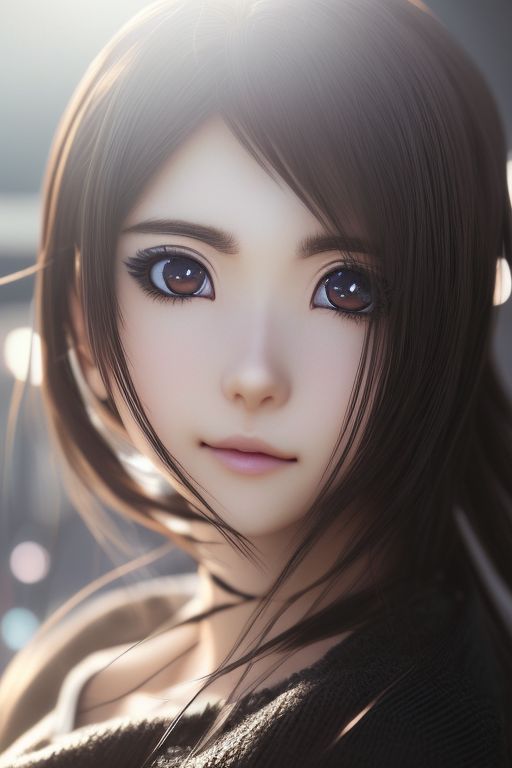 anime girl smiling with brown hair
