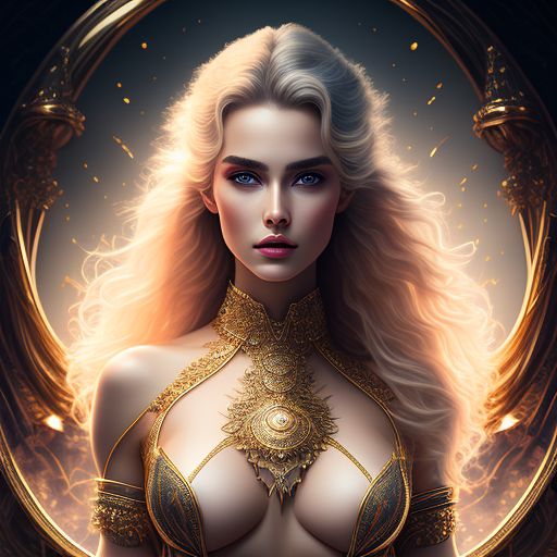 fantasy girl, queen (royalty), cleavage, artwork, fantasy art, sword,  throne, digital art