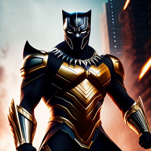 worried-jay153: black panther wearing gold armor and headband full-body ...