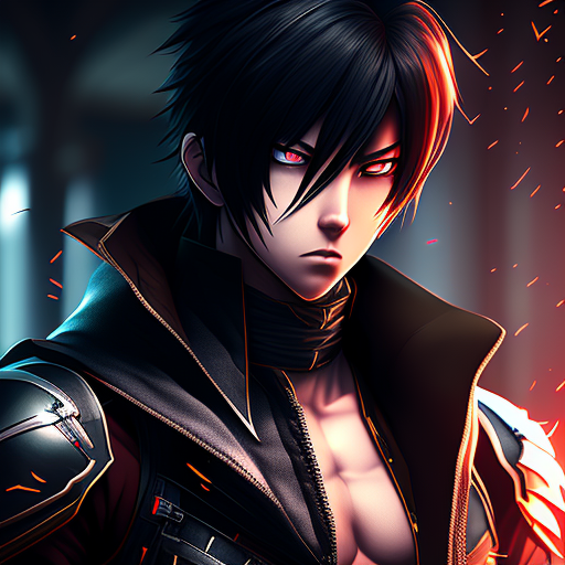 badass anime male assassin, Highly detailed, Unreal Engine, anime aesthetic