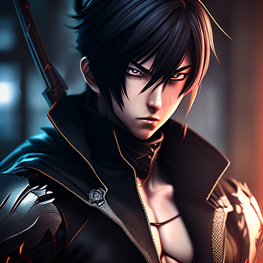badass anime male assassin, Highly detailed, Unreal Engine, anime aesthetic