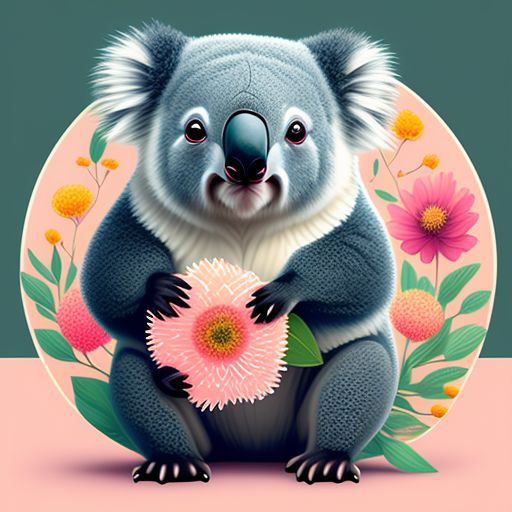 Colorful Koala Bear Digital Painting