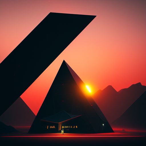 noviolart two black pyramids touching at the sharpest point