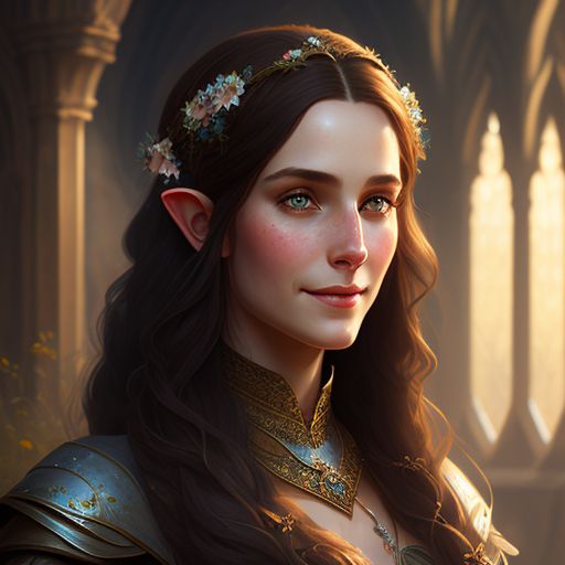 Profuse Ram578 Full Length Portrait Of A Female Half Elf With Long