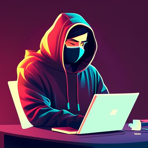 arid-cattle292: Hacker wearing a hoodie and a face mask working on a ...