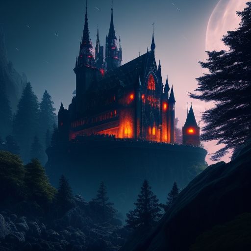 awful-fly656: Gothic architecture dark castle perched on a cliff and