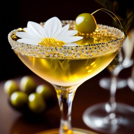 earlydeer516 Majestic Martini in a crystal glass, adorned with a