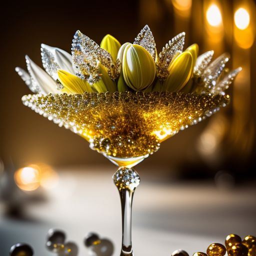 earlydeer516 Majestic Martini in a crystal glass, adorned with a