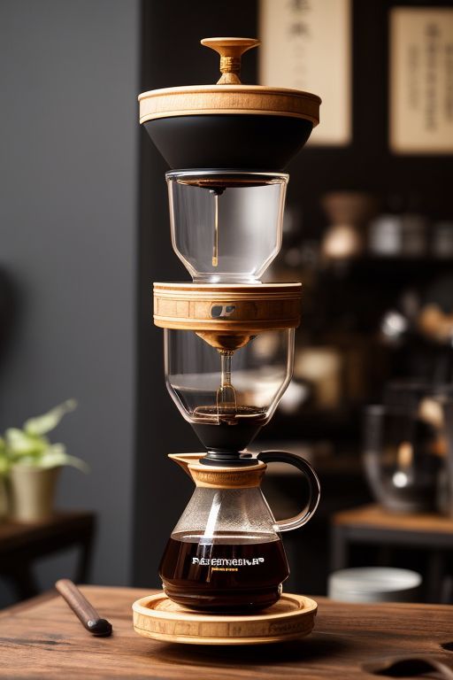 omphoso Japanese Style Siphon Coffee Maker in a coffee shop