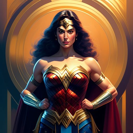 rowdy-slug810: portrait wonder woman symmetrical painting by Gaston ...