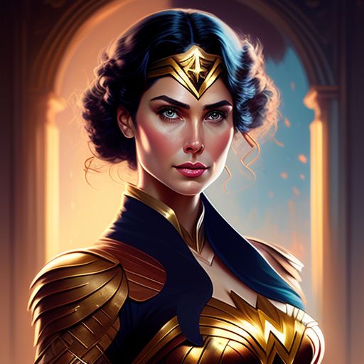 rowdy-slug810: portrait wonder woman symmetrical painting by Gaston ...