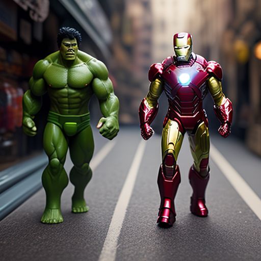 leondgnx ironman and Hulk walking in the store street high