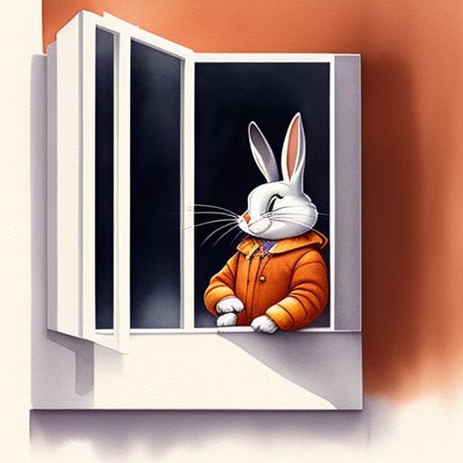 scary-elk335: Bugs bunny looking outside the window