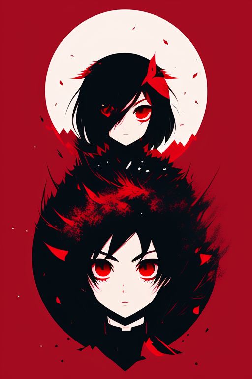 red and black anime character