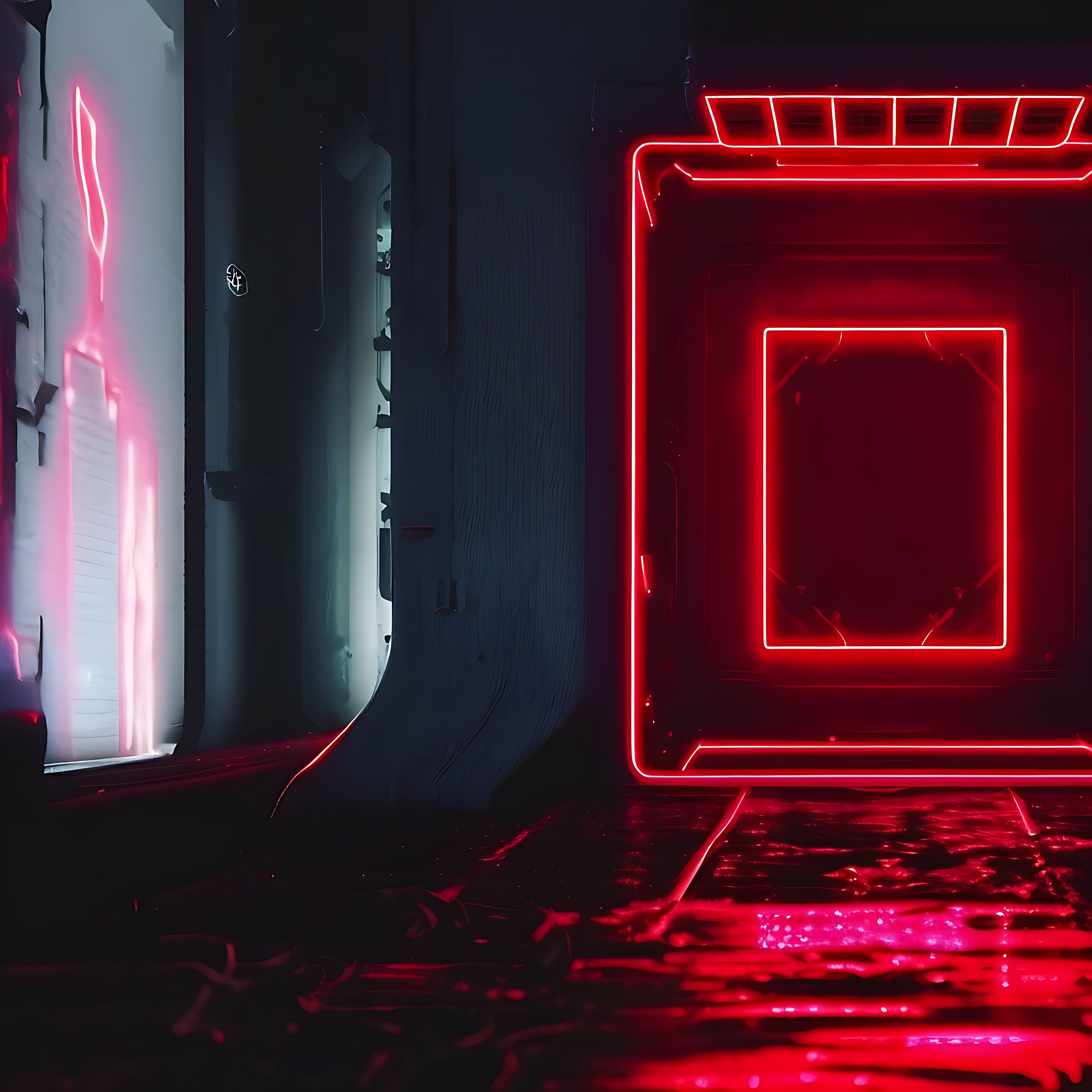 preciousbee423 a flat lay red neon light 169 picture frame with a