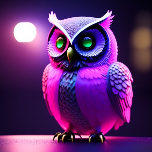 pink-buffalo415: A 3D owl with an IP image standing in the city in  Cyberpunk style Blender 3d