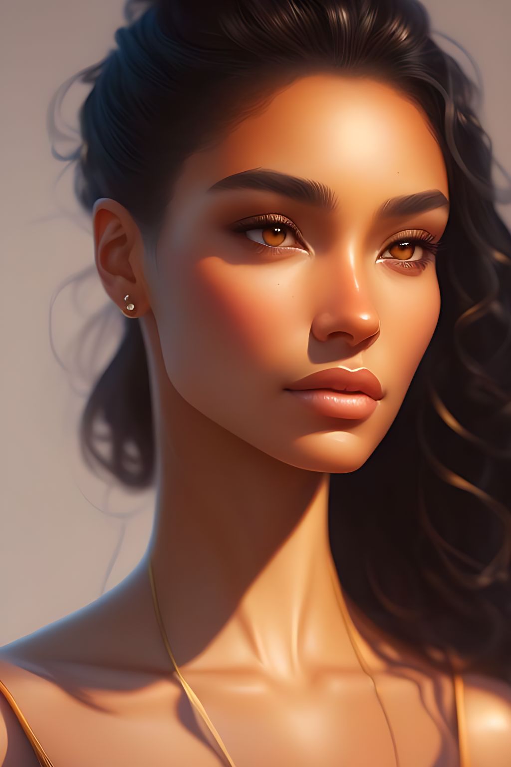 brandNEW realistic photo of a beautiful mixed race woman