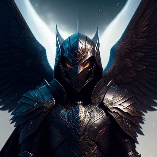 black winged archangel warrior