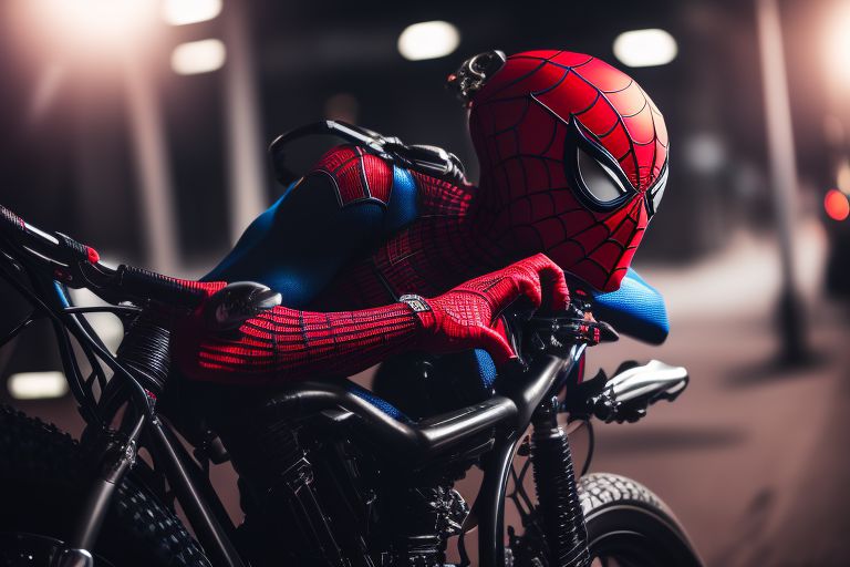 Spiderman on cheap the bike