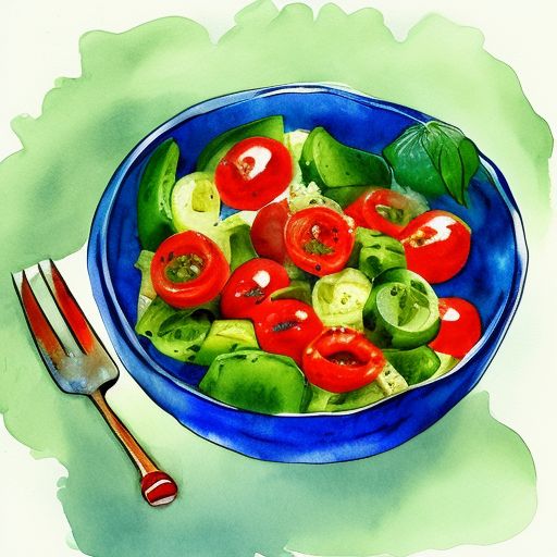 addison: A bowl of salad with tomatoes and cucumbers