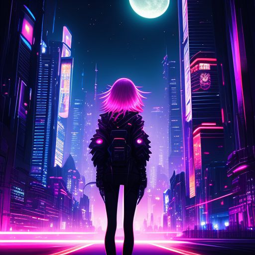 The neon-lit streets of a cyberpunk anime night city with this captivating  4K wallpaper generated ai 26481539 Stock Photo at Vecteezy