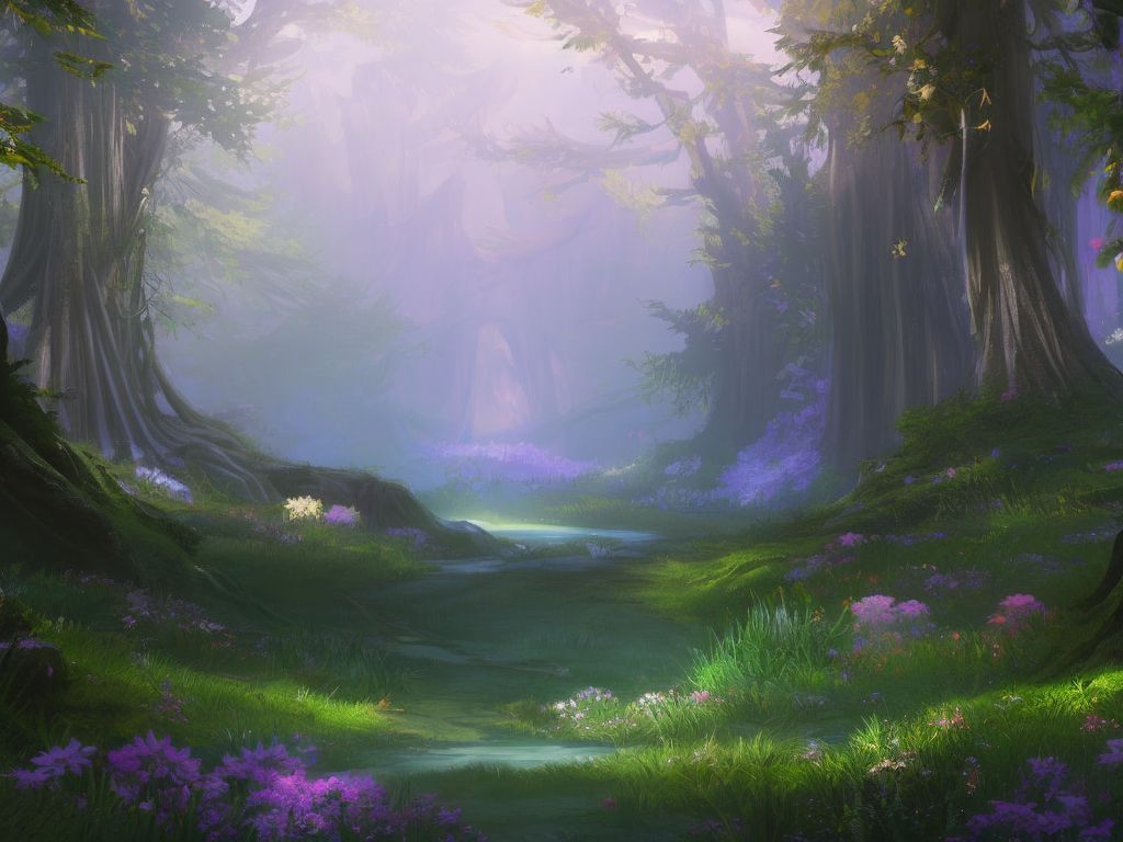 easy-boar238: A mystical forest with glowing flowers and trees that ...