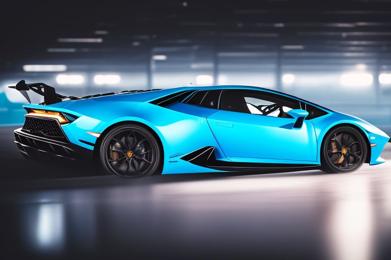 same-goose624: Editorial style photo, side angle camera shot, centered ,  blue Lamborghini Huracan 2018, race track, circuit, fast-paced lighting,  aerodynamic, thrilling, dynamic, 4k