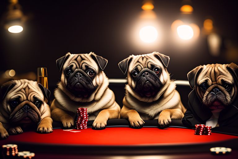 Pugs store playing poker