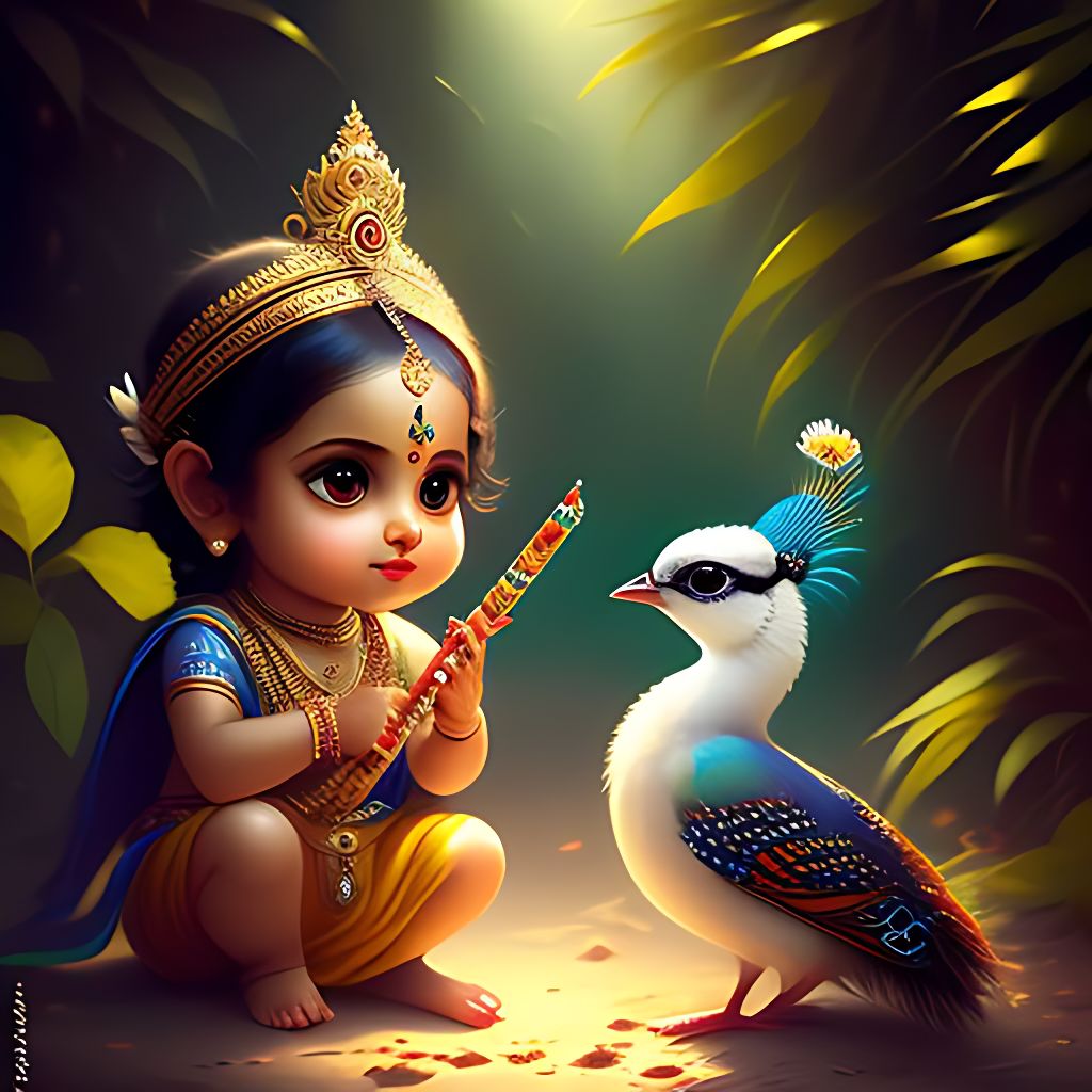 poor-swallow934: Sunny day Radha Krishna playing with flute and ...