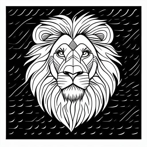 happy lion head clipart outline