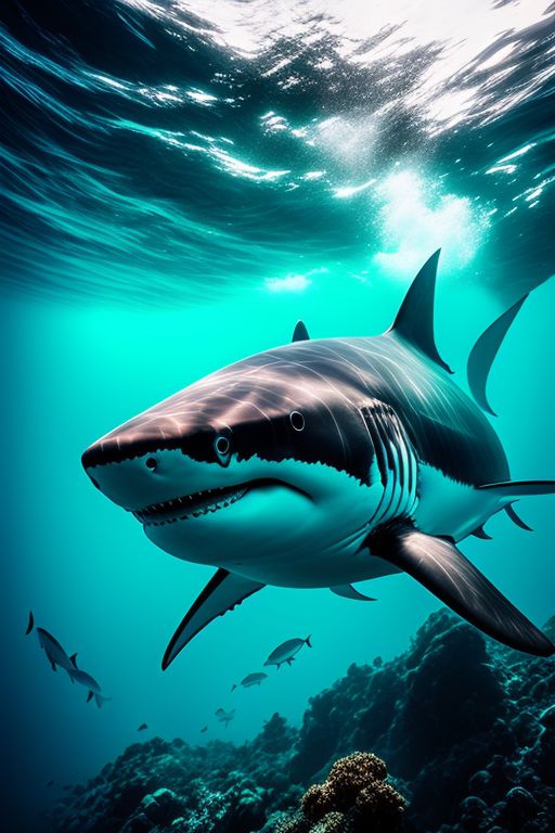 happyotter407 grayscale image of a White shark