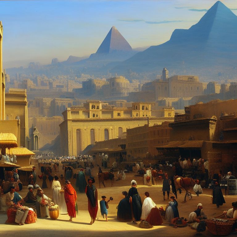 Anxious Gaur Painting Of A Ancient City Of Cairo In The Summer