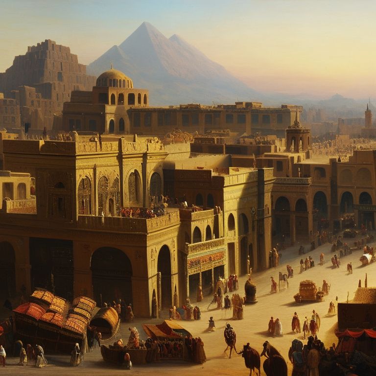 Anxious Gaur Painting Of A Ancient City Of Cairo In The Summer